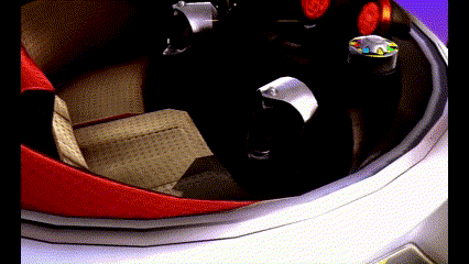 a computer generated image of a car interior