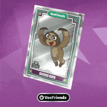 a card with a sloth on it that says ' selfless sloth ' on it