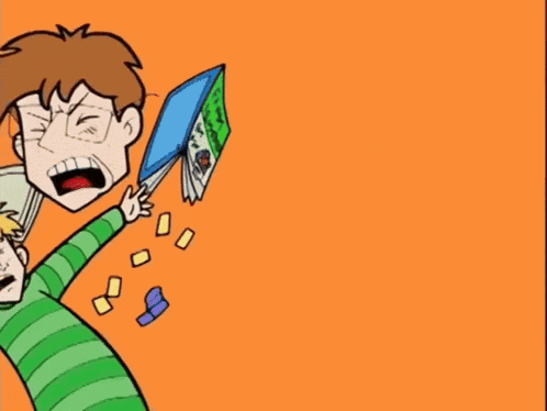 a cartoon of a man screaming with the word splat written in a yellow speech bubble