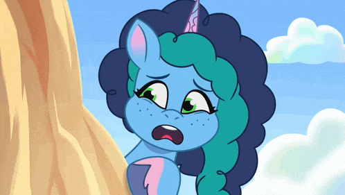 a cartoon of a pony with a unicorn horn