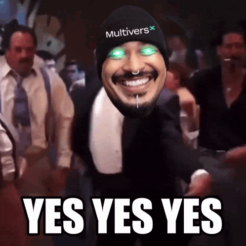 a man wearing a beanie that says multiverse is smiling and says yes yes yes
