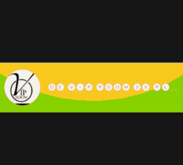 a green background with a white circle with the word vip