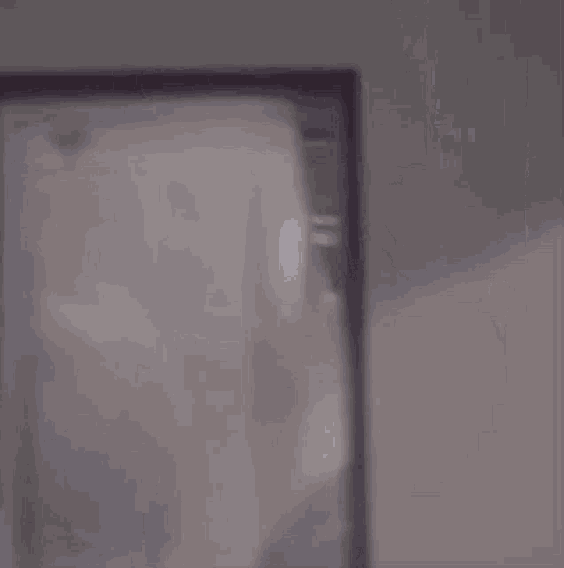 a blurred image of a person standing in front of a glass door