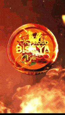 a red and orange circle with the words proud bisaya bali on it