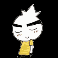a cartoon character with a star on his head and a yellow shirt .