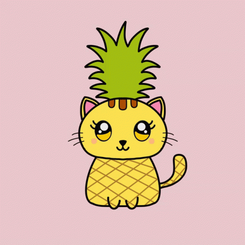 Pineapple Cat Cartoon Cat GIF - Pineapple Cat Cartoon Cat Happy Cat GIFs