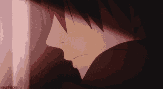 a close up of a person 's face with the words kuromochi written on the bottom
