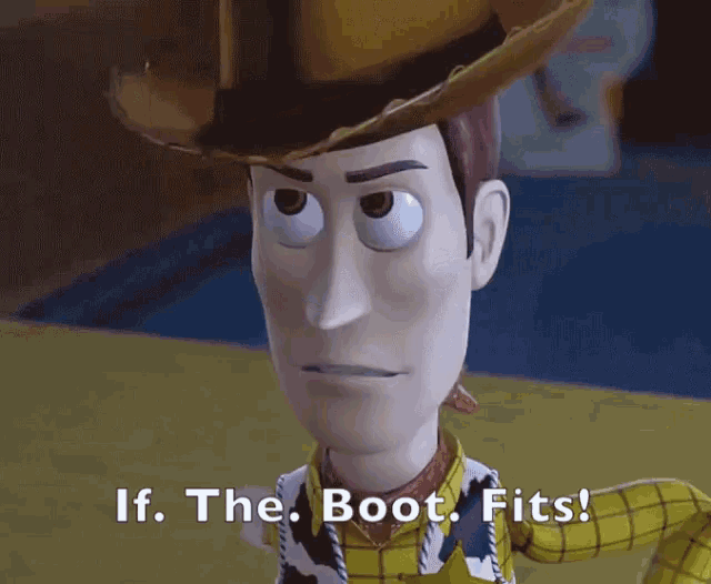 Woody If The Boot Fits GIF - Woody If The Boot Fits Toy Story GIFs