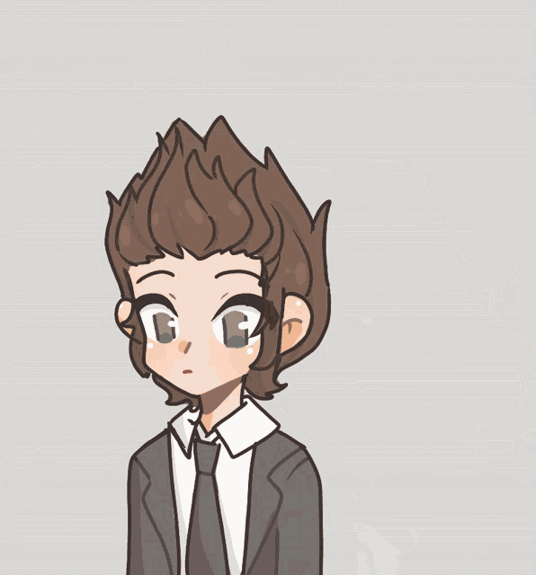 a drawing of a man in a suit and tie next to a woman