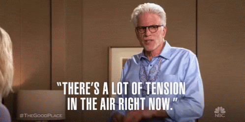 Nbc The Good Place GIF - Nbc The Good Place Tension GIFs