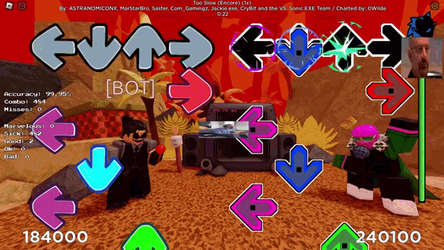 a screenshot of a video game with arrows pointing in different directions