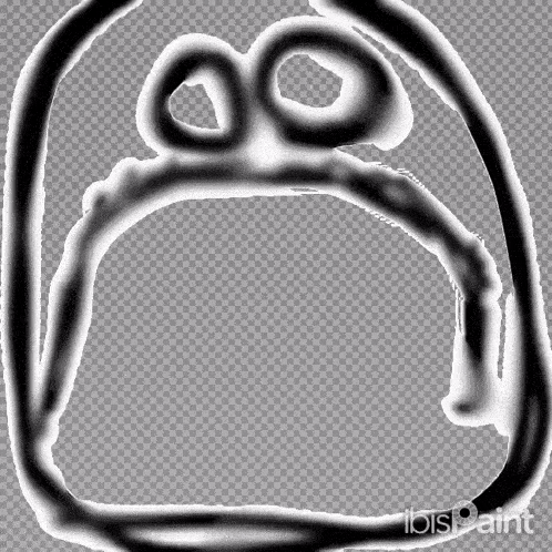 a black and white drawing of a face with ibis paint written on the bottom