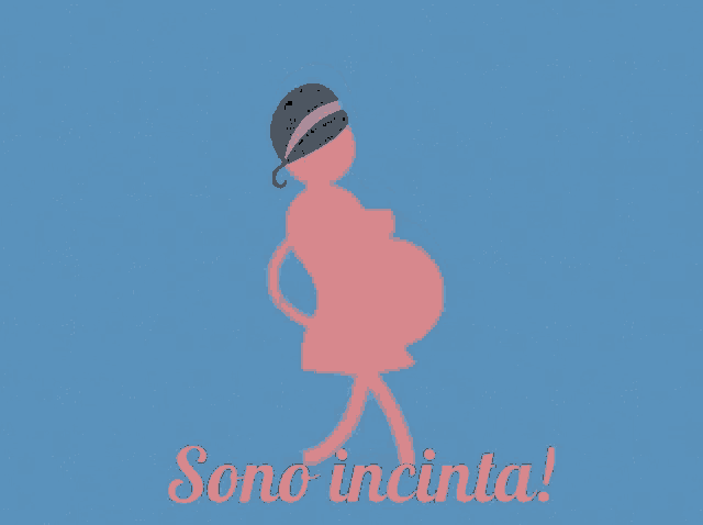 a cartoon of a pregnant woman with the words sono incinta
