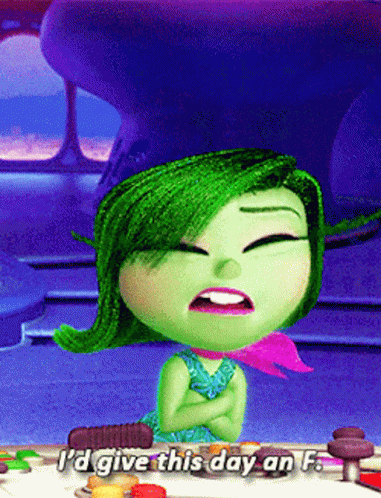 Inside Out Disgust GIF - Inside Out Disgust Id Give This Day An F GIFs
