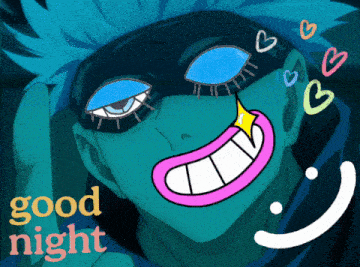 a cartoon drawing of a person with the words good night written on the bottom