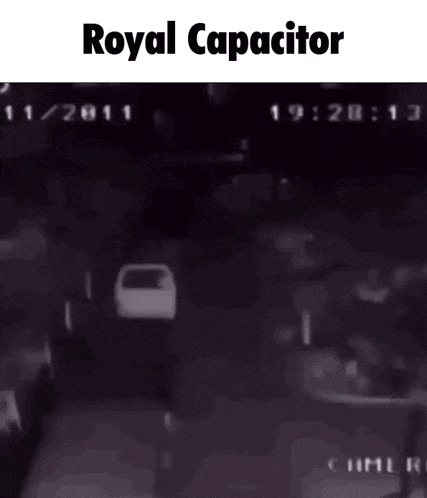 a black and white photo with the words royal capacitor on the top