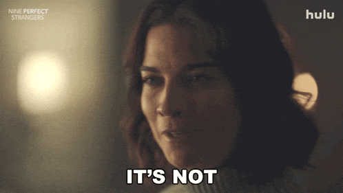 a woman says it 's not in front of a hulu logo