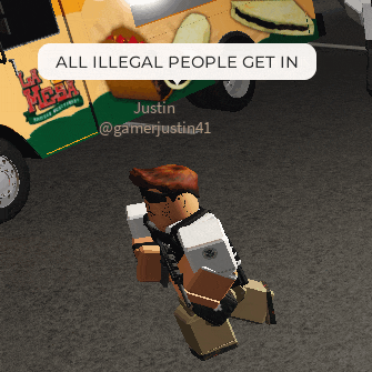 a person in a video game says all illegal people get in