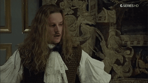 a man with long hair and a mustache is on a g series hd channel