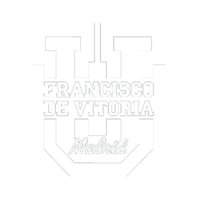 a logo for francisco de vitoria madrid with a white background