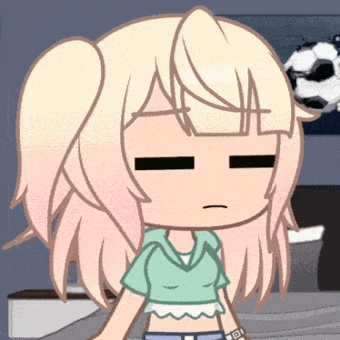 a drawing of a girl with blonde hair making a face