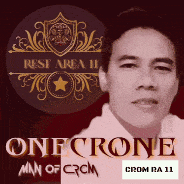 a man 's face is on a poster that says one crone man of crom