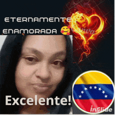 a picture of a woman with the words " eternamente enamorada " on top
