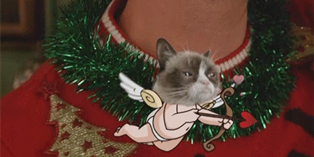 Grumpy Cat Is Grumpy GIF - Holidays Happyholidays Christmas GIFs