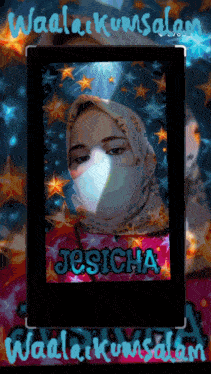 a picture of a woman wearing a mask with the name jesicha
