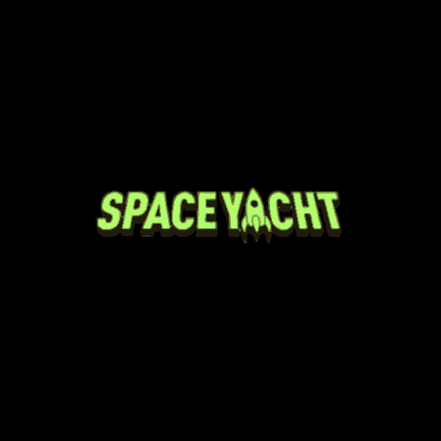 a black background with the words space yacht