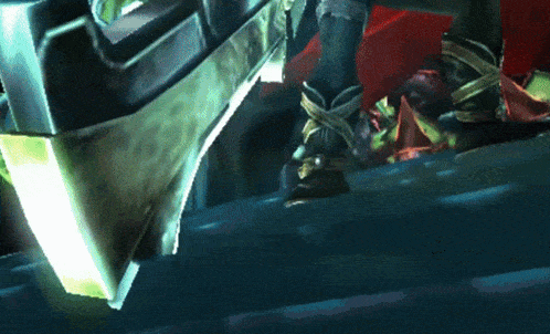 a close up of a video game character 's legs and feet