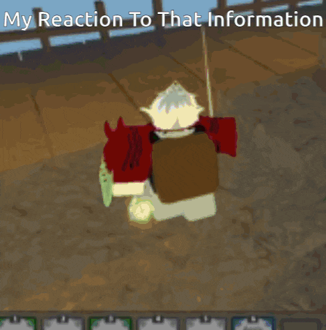 a cartoon character with the words my reaction to that information