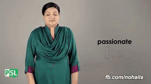 a woman in a green dress is standing with her eyes closed and the word passionate is on the bottom