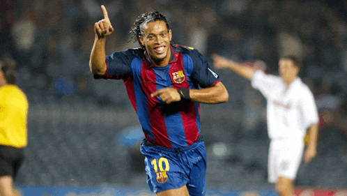 a soccer player with the number 10 on his shirt