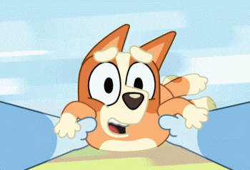 a cartoon dog with big eyes and a surprised look on his face