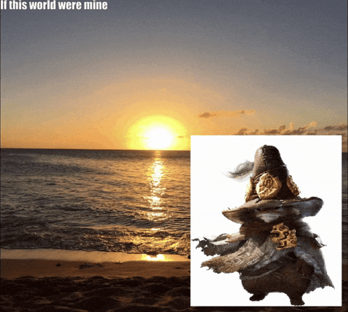 a picture of a beach with the words " if this world were mine " above it