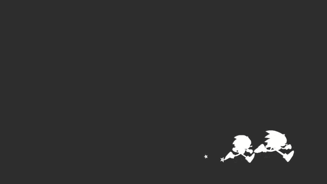 two sonic the hedgehog silhouettes on a black background with stars .