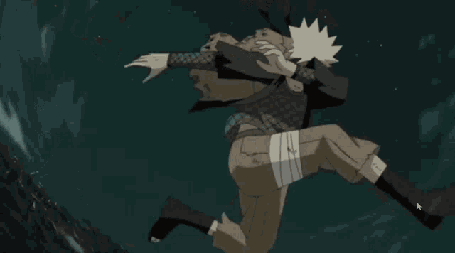 a cartoon character with a bandage on his leg is falling from the sky