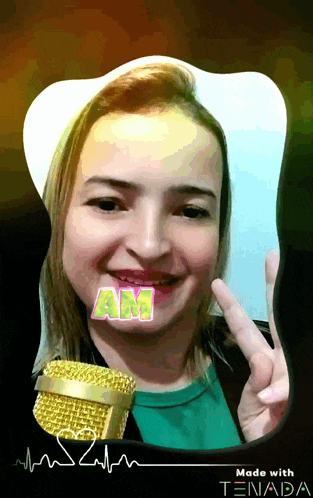 a picture of a woman with the word am on her mouth