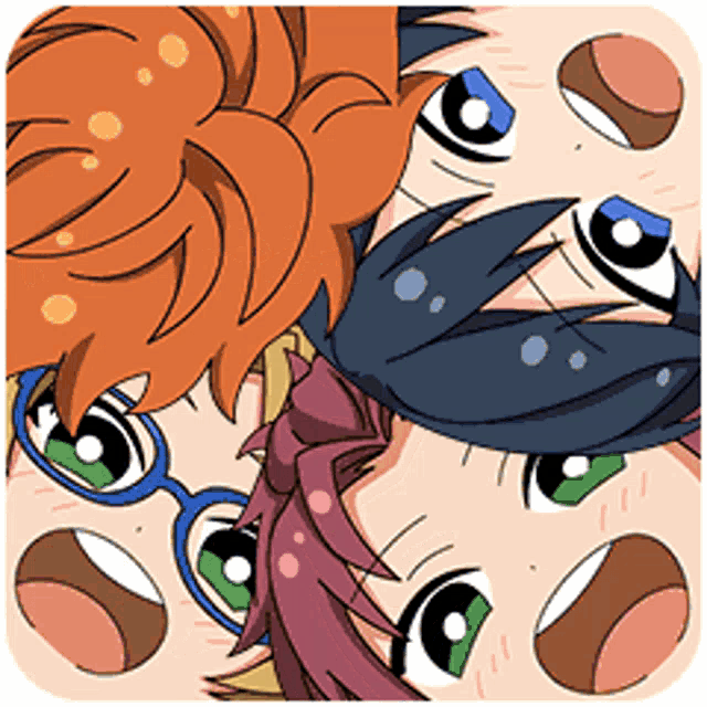 a cartoon of a girl with glasses and a boy with glasses