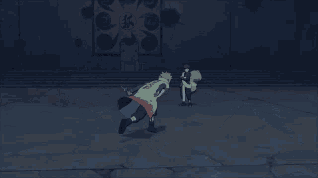 a cartoon character with a sand bag that says ' naruto ' on the side