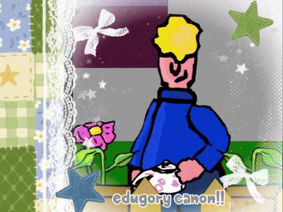 a cartoon drawing of a man with the name edugory canon