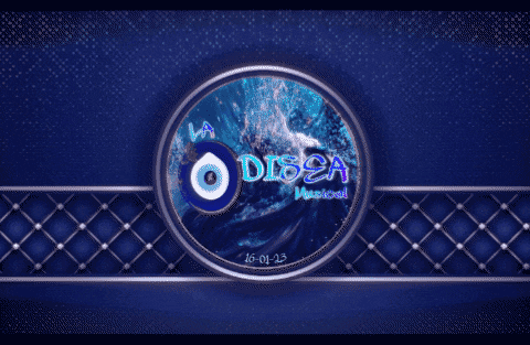 a logo for a company called disca that is blue