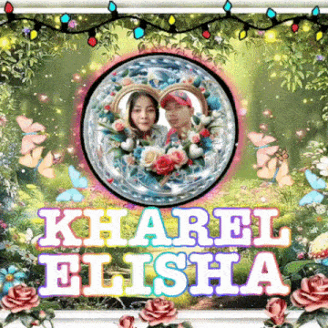 a picture of a man and a woman with the name kharel elisha on it
