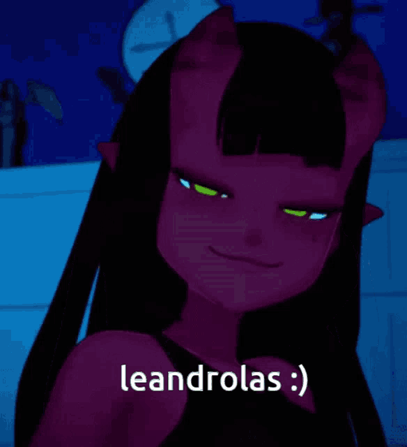 a picture of a demon girl with the caption leandrolas