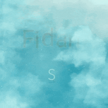 a blue background with the word fidan written in red