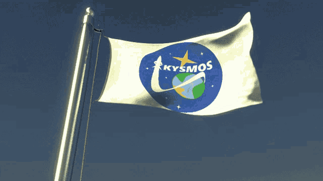 a flag that says kysmos on it