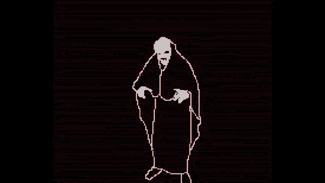 a drawing of a monster with a red background
