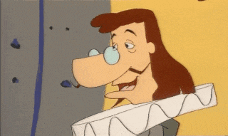 a cartoon of a man with a big nose wearing glasses