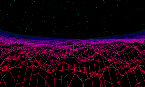 a computer generated image of a purple and blue landscape